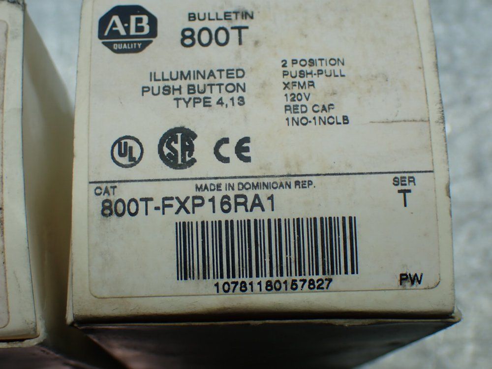 Allen-bradley 2, Illuminated Pushbuttons, Red Cap - 800t-fxp16ra1