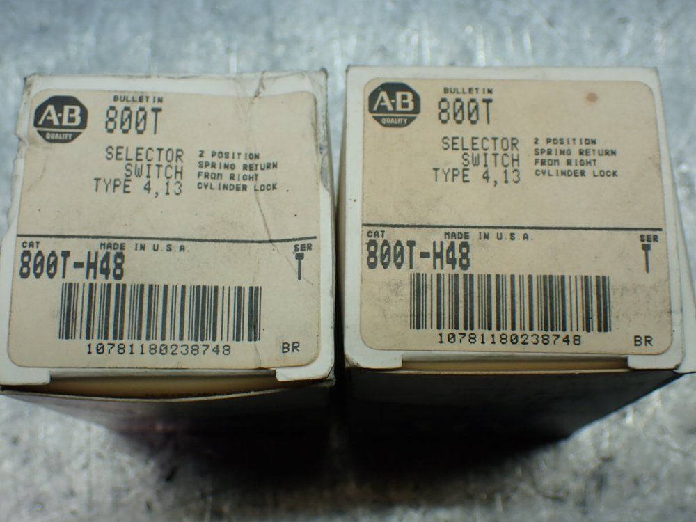 Allen-bradley 2, Selector Switches, 2 Position Cylinder Lock - 800t-h48