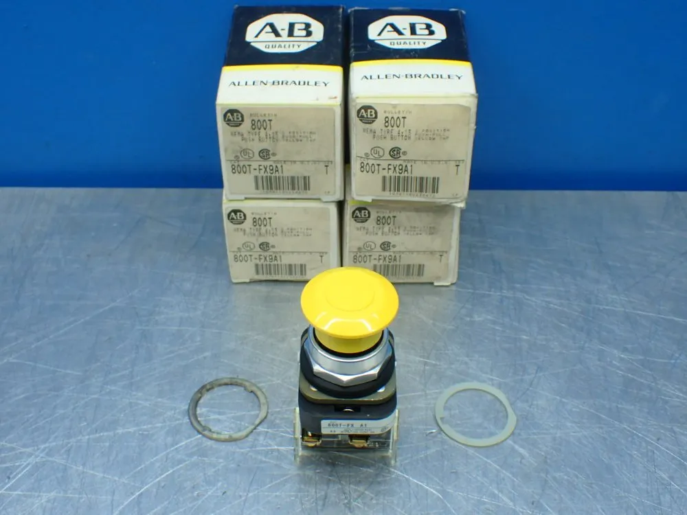 Allen-bradley 4, 2-position Push-pull Buttons, Yellow - 800t-fx9a1