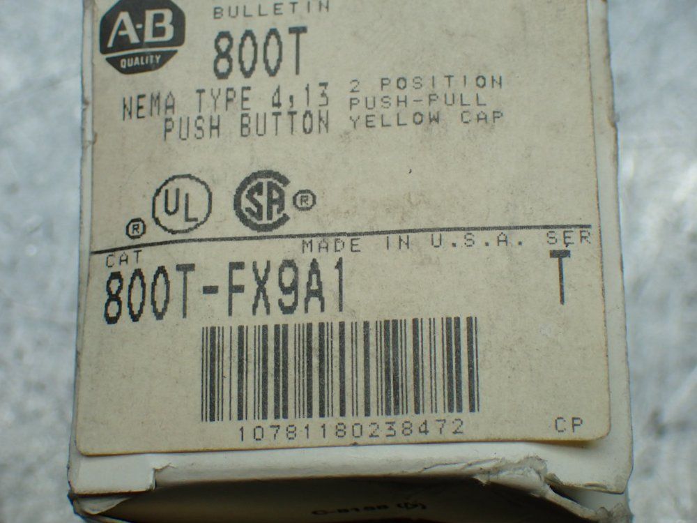 Allen-bradley 4, 2-position Push-pull Buttons, Yellow - 800t-fx9a1