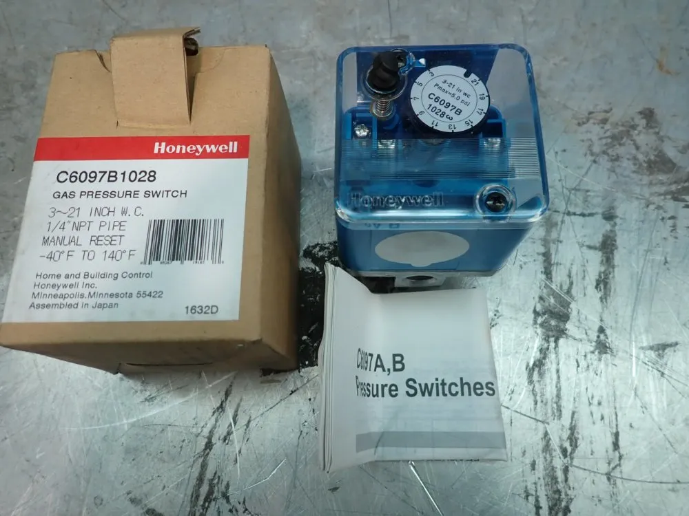 Honeywell Gas Pressure Switch - C6097b1028