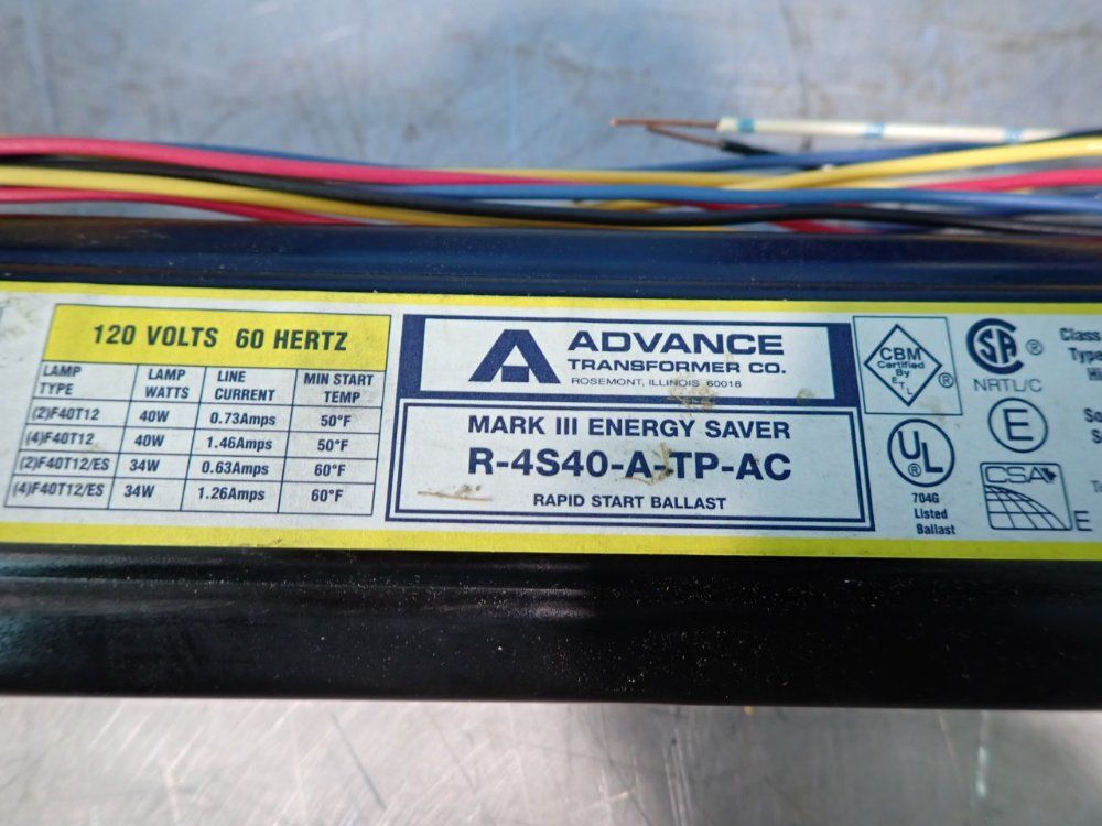 Advance Transformer Rapid Start Ballast - R-4s40-a-tp-ac