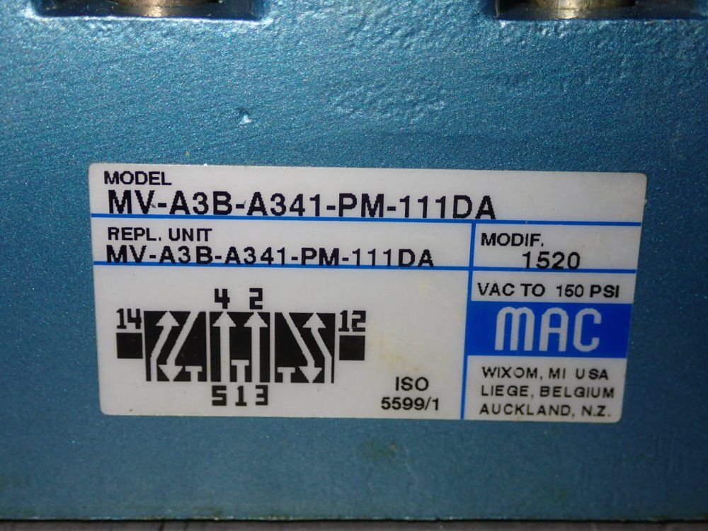 Mac Valve - Mv-a3b-a341-pm-111da