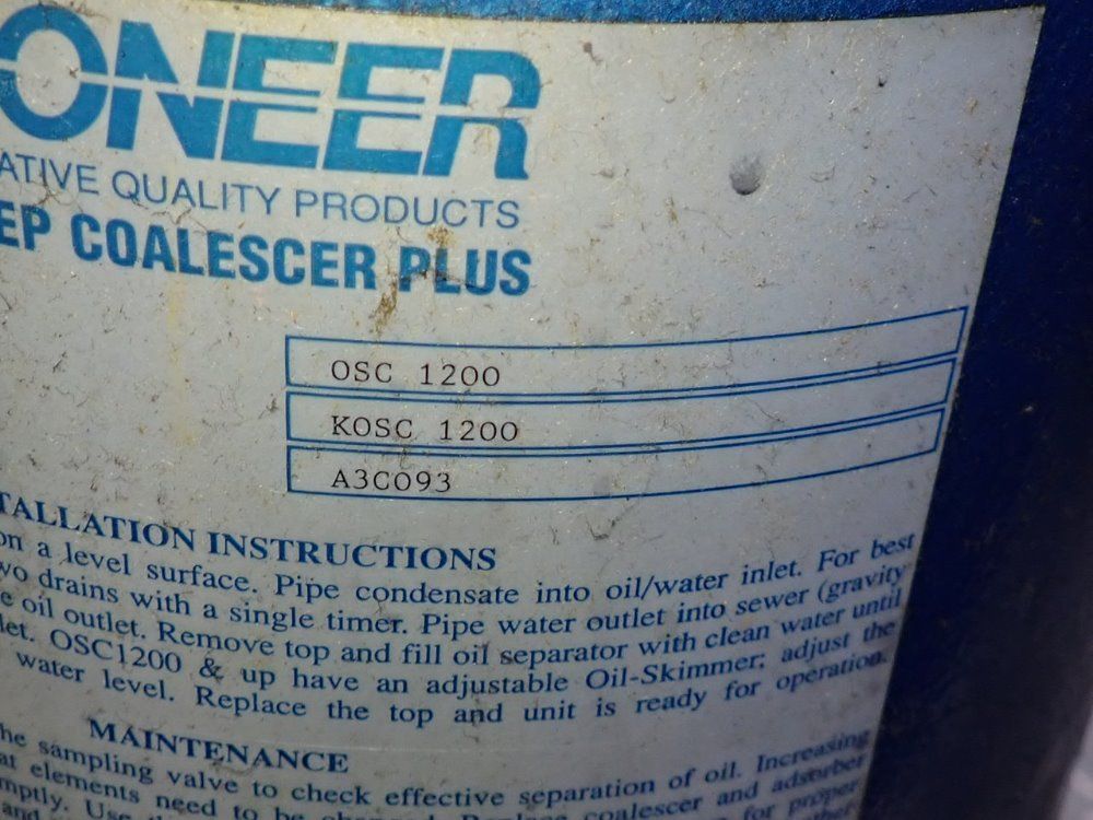 Pioneer Air Systems Inc Oil-water Separator - Osc-1200