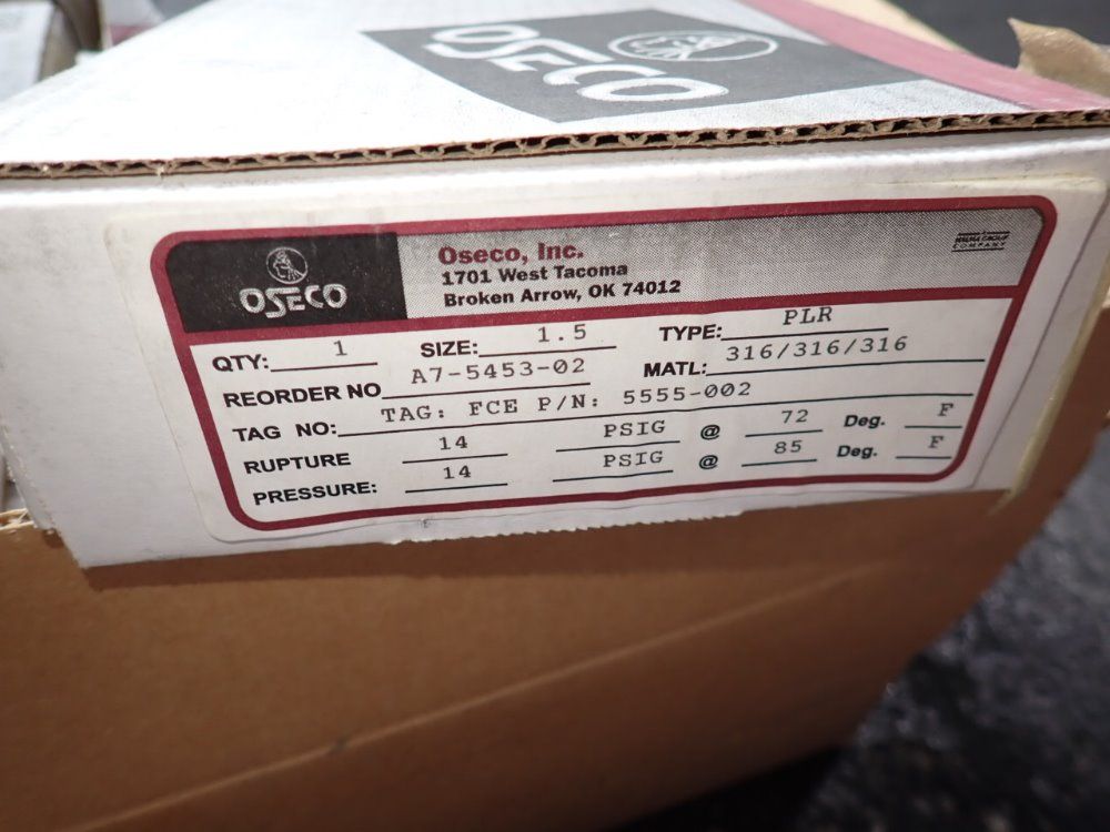 Oseco Inc Rupture Discs