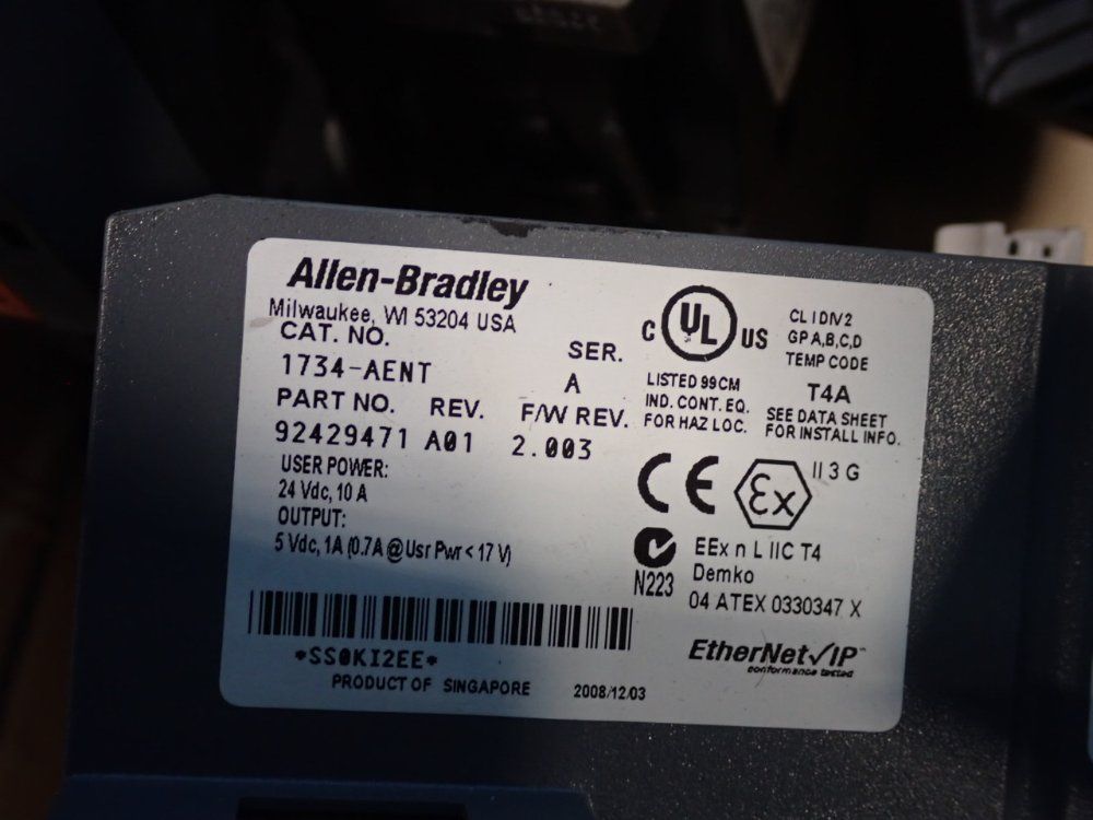 Allen Bradley, Yaskawa Electric, Netgear Servo Amplifier, Contactor, Ehternet Switch