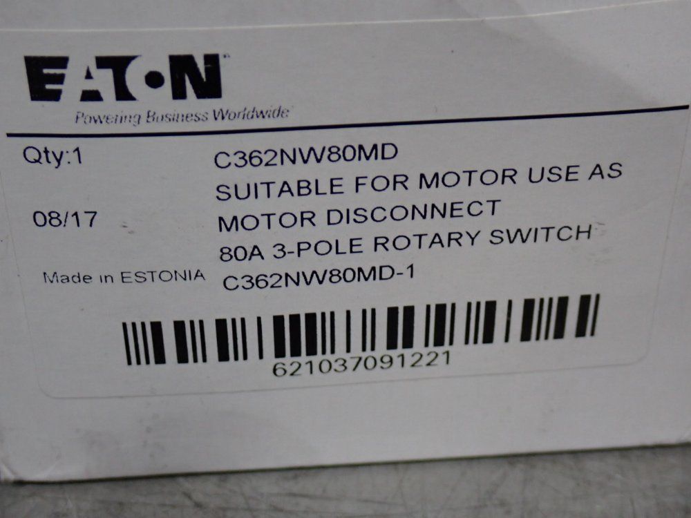 Eaton Disconnect Rotary Switch - C362nw80md