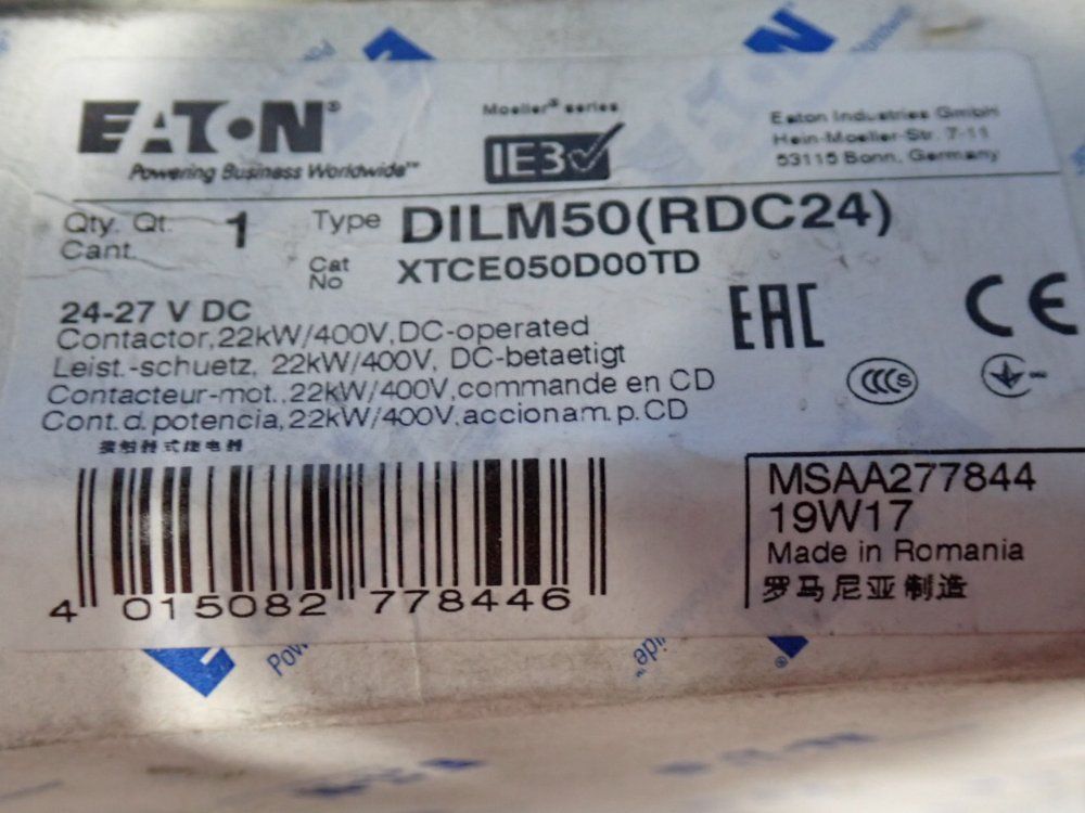 Eaton Contactor - Dilm50 (rdc24)