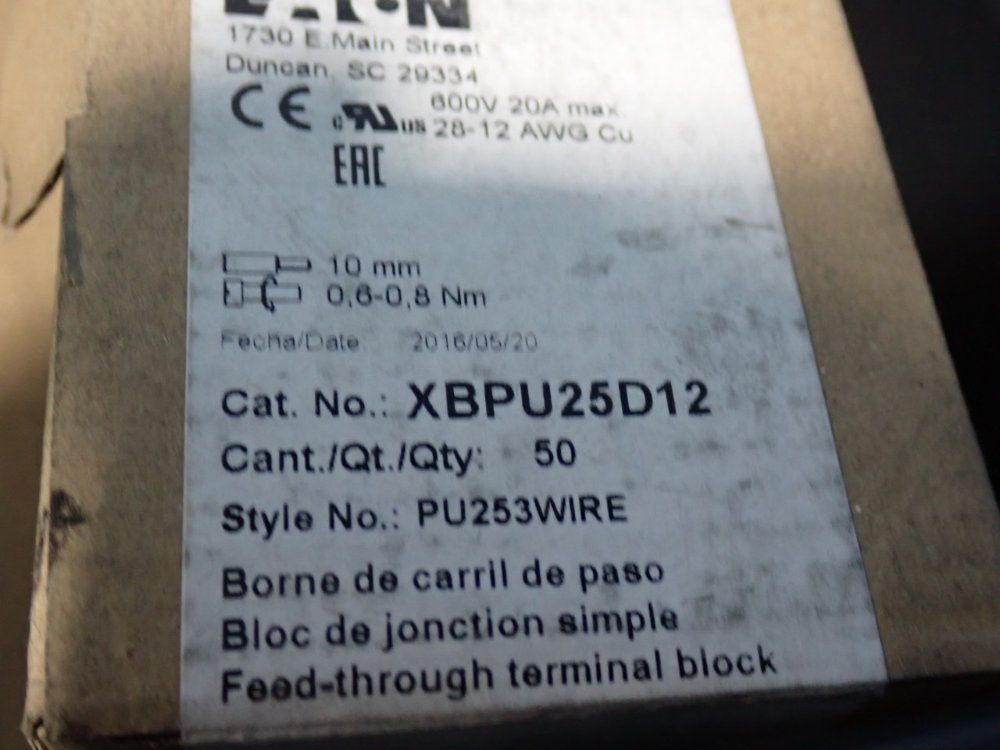 Eaton Terminal Blocks - Xbpu25d12