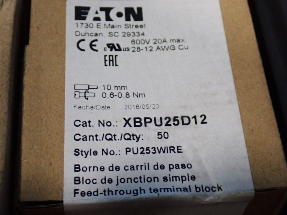 Eaton Terminal Blocks - Xbpu25d12