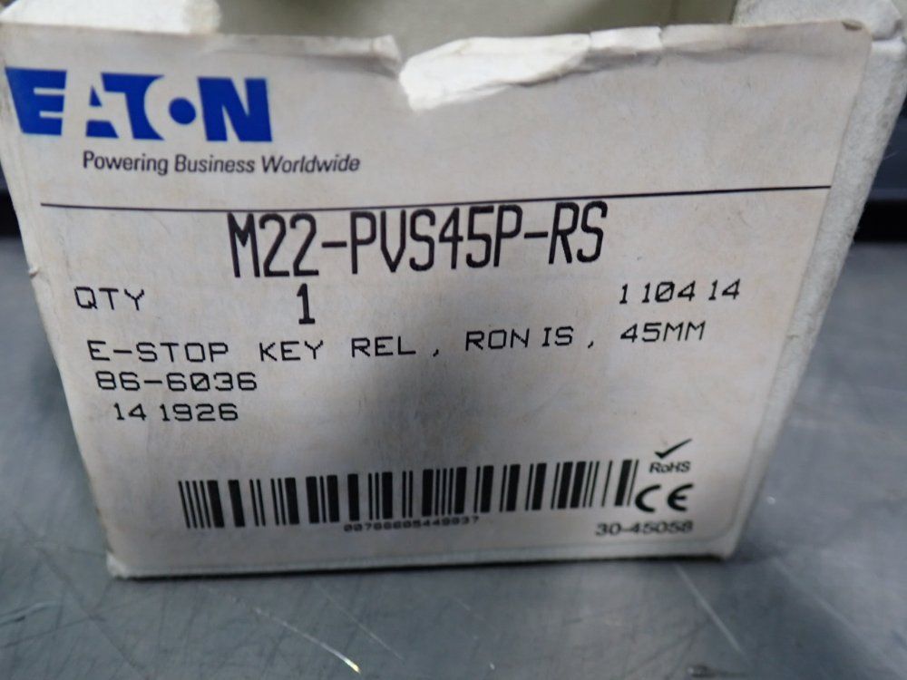 Eaton E-stop Pushbutton - M22-pvs45p-rs