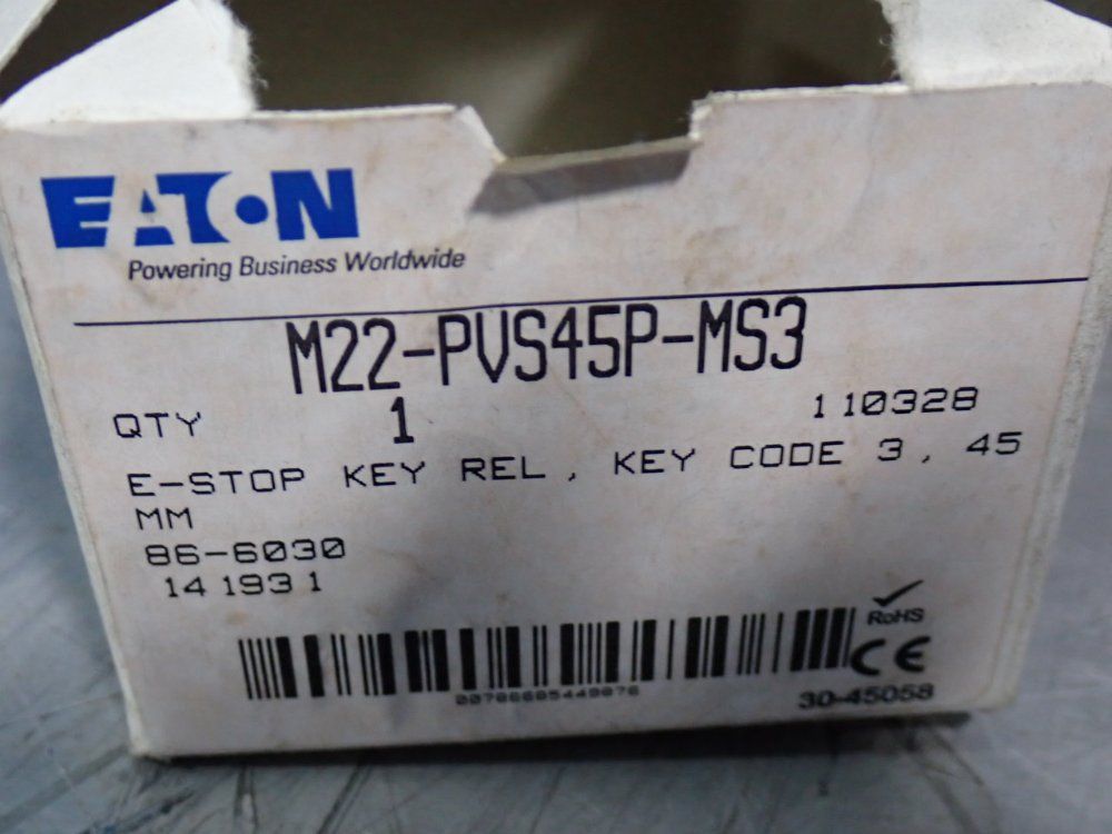 Eaton E-stop Pushbutton - M22-pvs45p-ms3