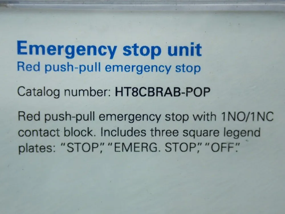 Eaton Series-a1 2-position Push-pull Emergency Stop Unit, 2pcs - Ht8cbrab-pop