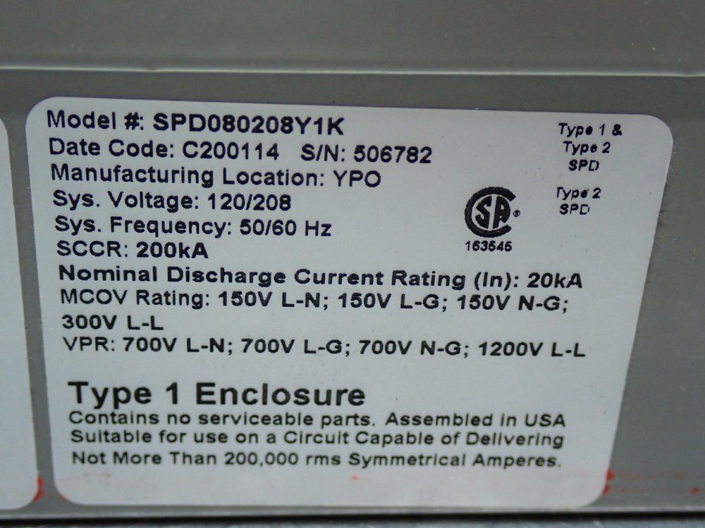 Eaton Surge Protection Device - Spd080208y1k