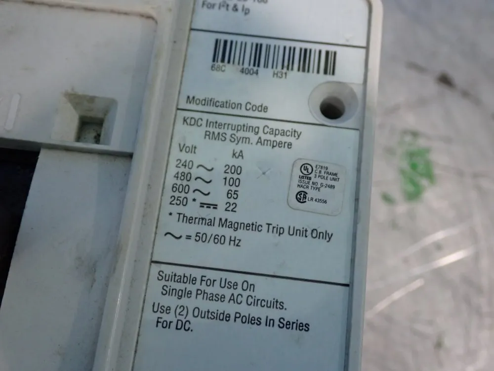 Eaton Molded Case Circuit Breaker - Kdc3400f