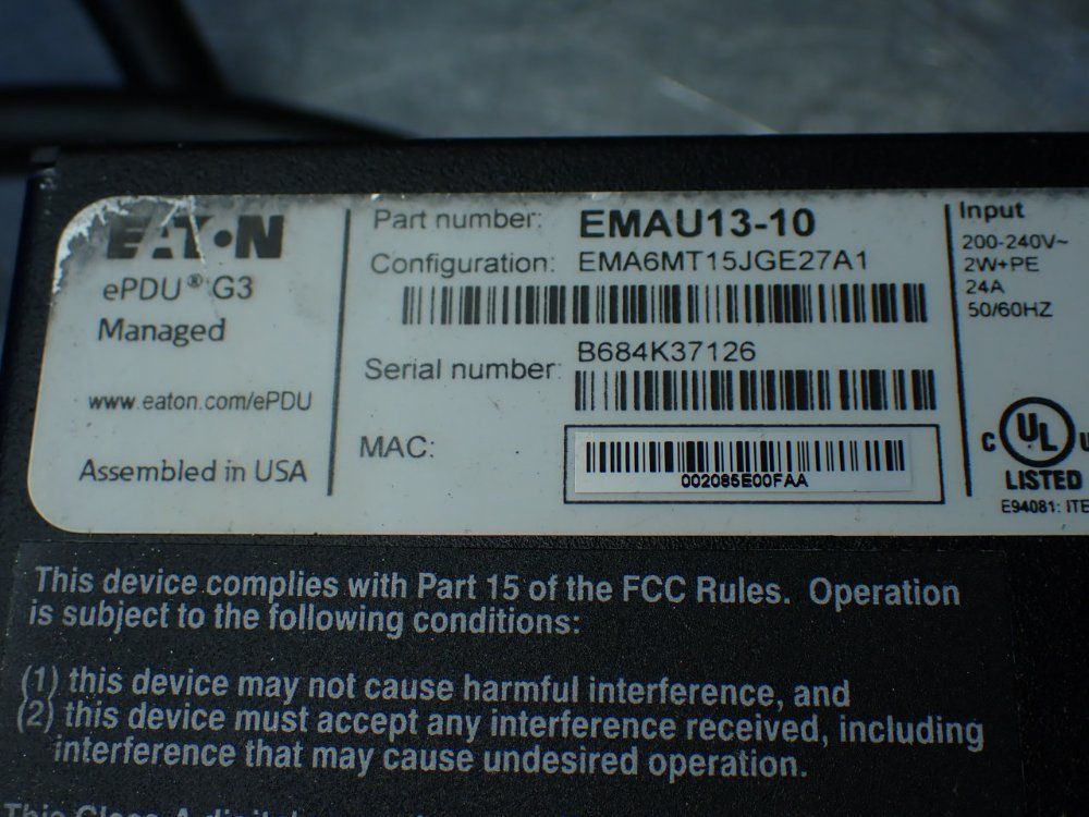 Eaton Managed Power Delivery Unit - Emau13-10