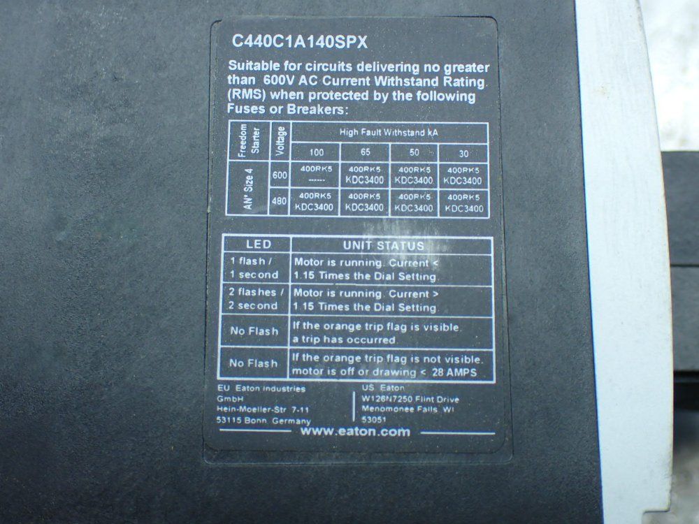 Eaton 5 Electronic Overload Relays - C440c1a140spx