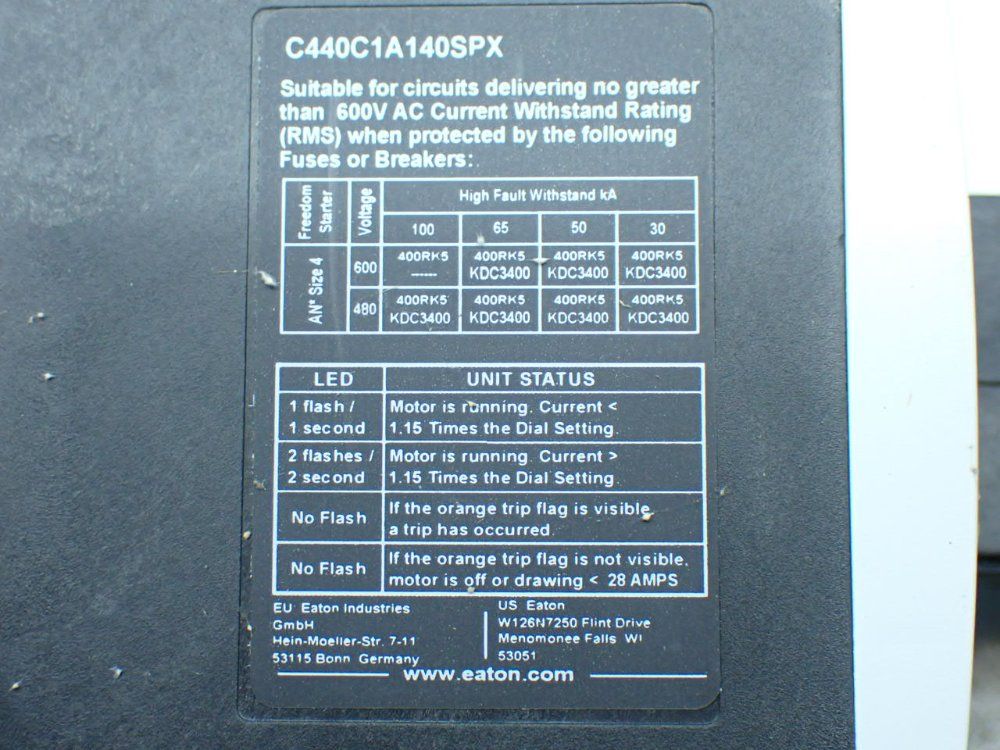 Eaton 5 Electronic Overload Relays - C440c1a140spx