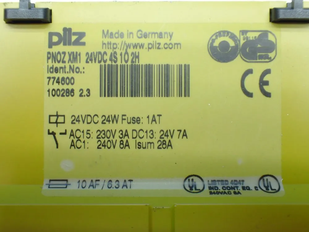 Pilz 2 Safety Relays. Pnoz Xm1 24vdc 4s 10 2h - 774600