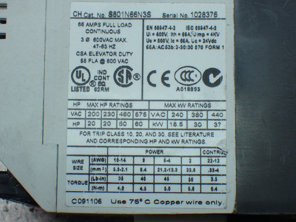 Eaton Soft Starter - S801n66n3s