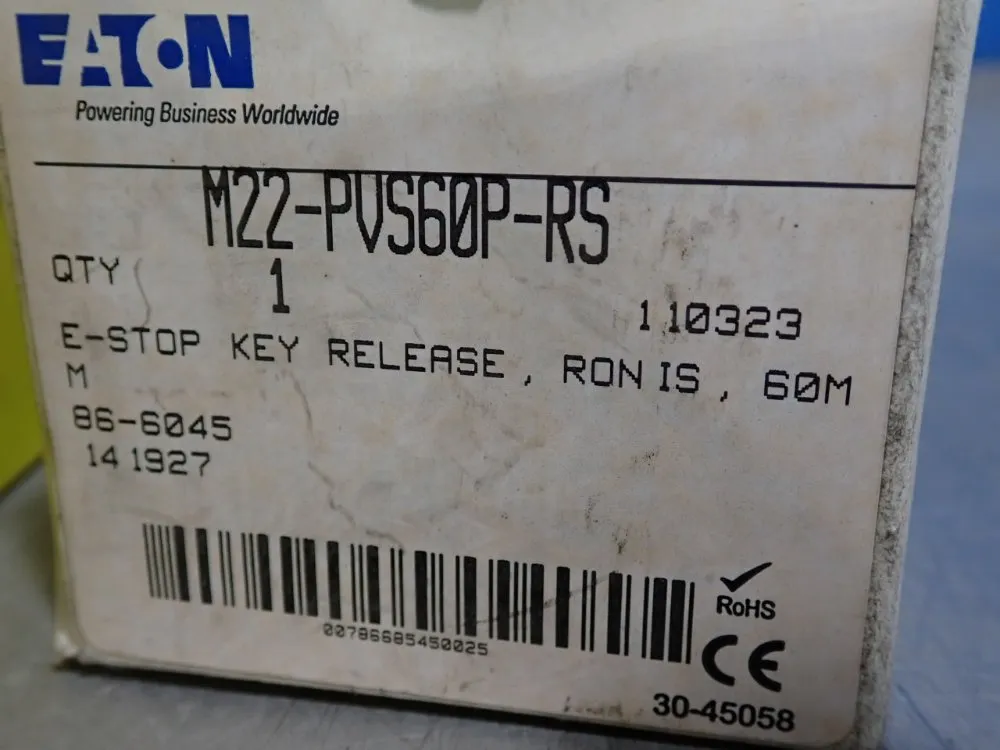 Eaton E-stop Key Release - M22-pvs60p-rs