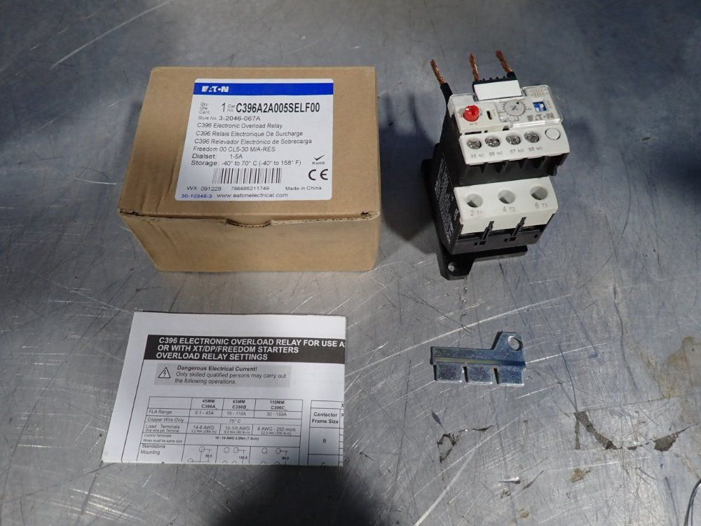 Eaton Electronic Overload Relay - C396a2a005self00