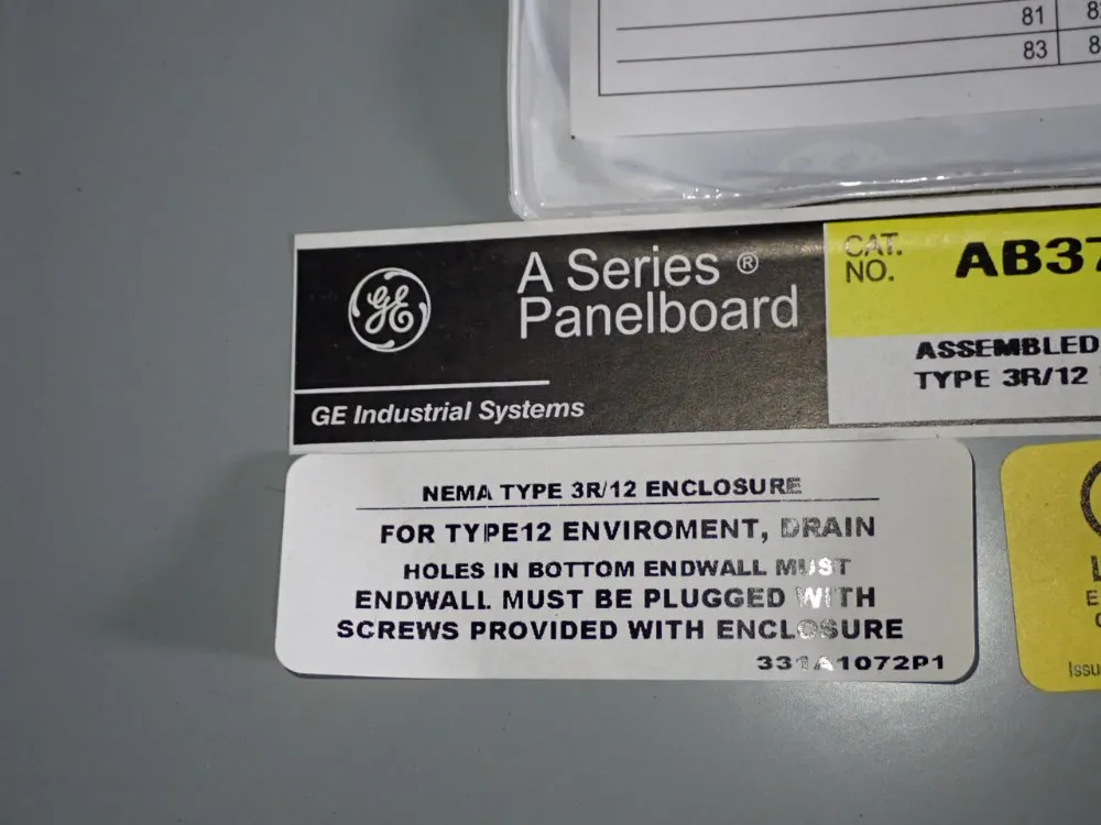 General Electric 37" X 20" X 6" Panelboard Enclosure - Ab373