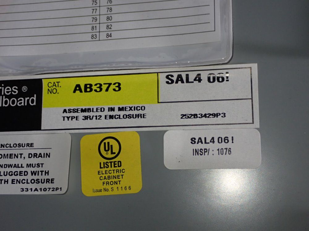 General Electric 37" X 20" X 6" Panelboard Enclosure - Ab373