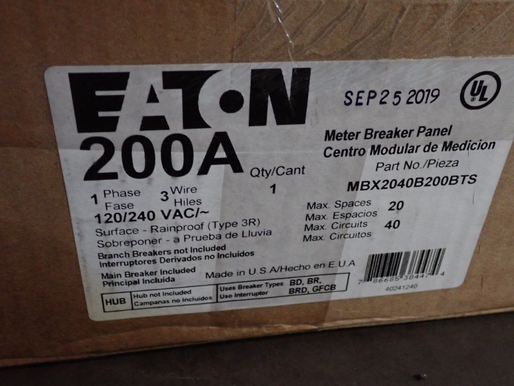 Eaton Meter Breaker Panel - Mbx2040b200bts