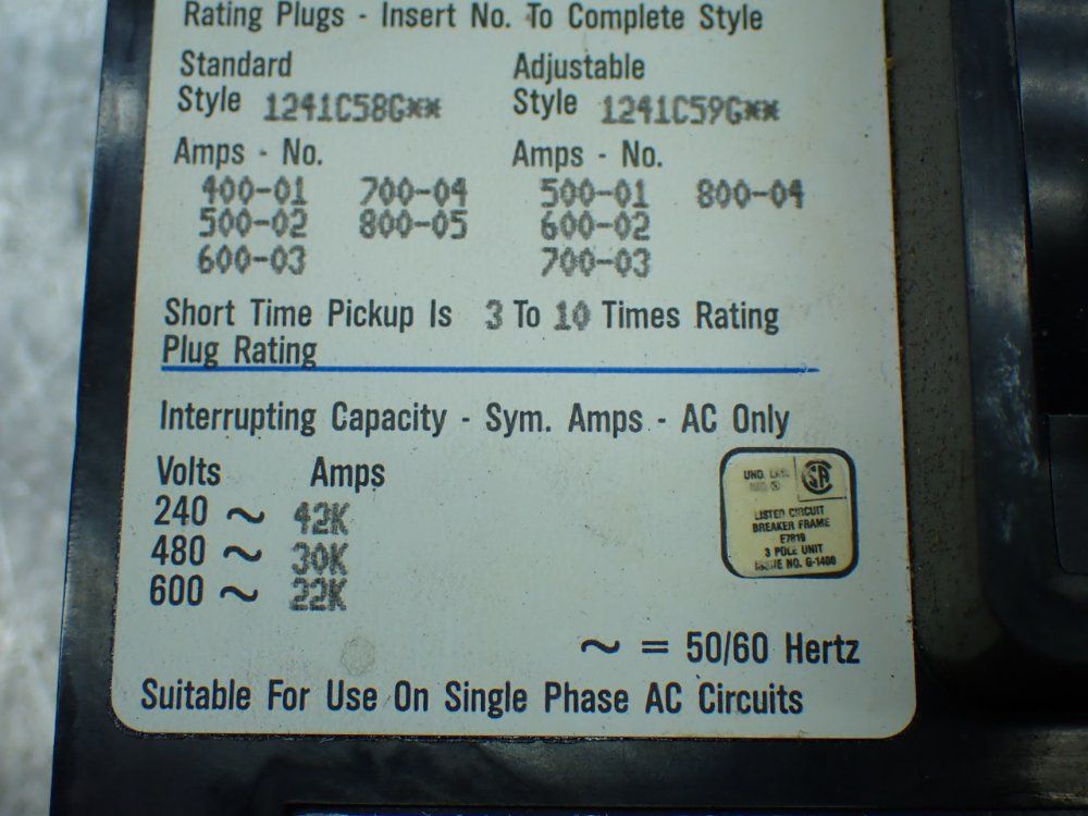 Challenger Circuit Breaker - Csm3800f