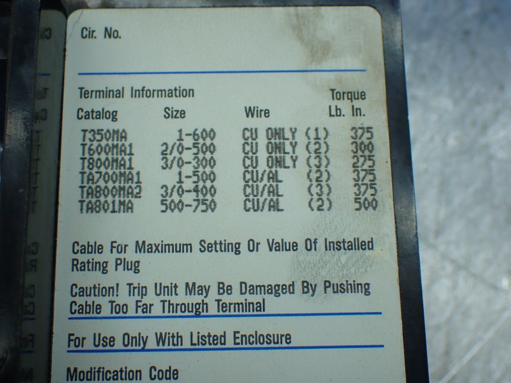 Challenger Circuit Breaker - Csm3800f