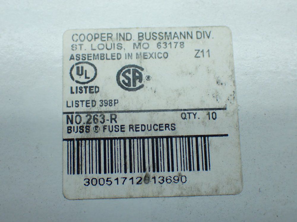 Cooper Bussmann 10 Class R Fuse Reducers - No.263-r