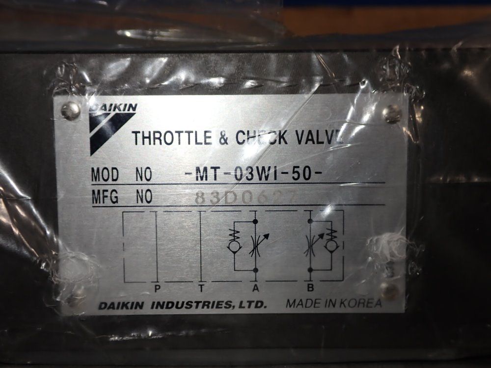 Daiken Industries Throttle/check Valve - Mt-03wi-50