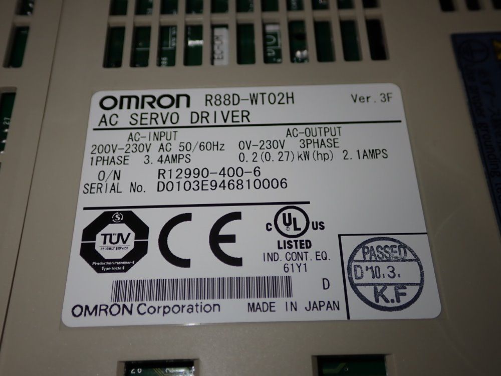 Omron Ac Servo Drive - R88d-wt02h