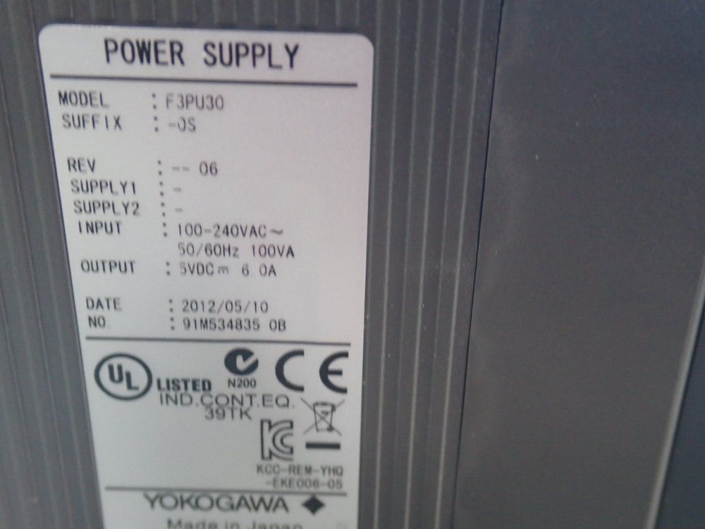 Yokogawa Power Supply - F3pu30-0s