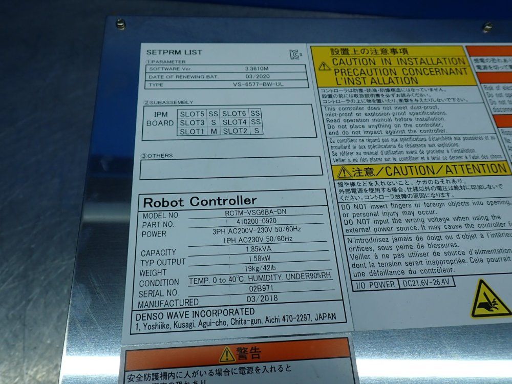 Denso 3.25mb Memory Robot Controller Unit - Rc7m-vsg6ba-dn