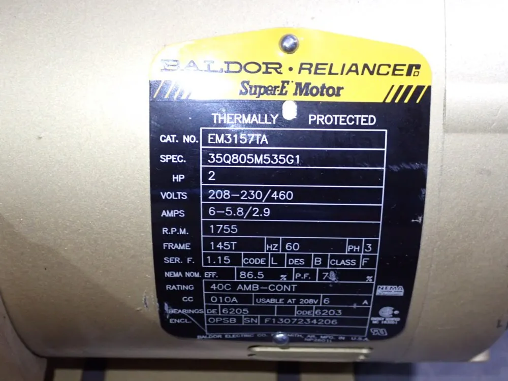 Baldor Reliance 2 Hp Motor - Em3157ta