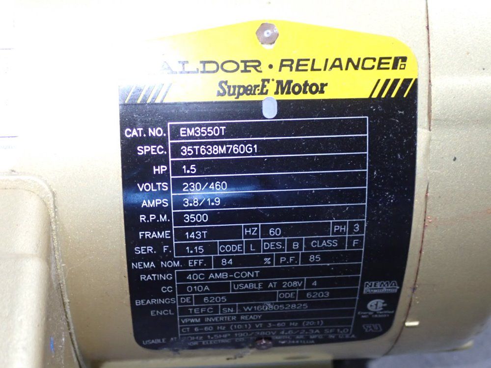 Baldor Reliance 1.5 Hp Motor - Em3550t