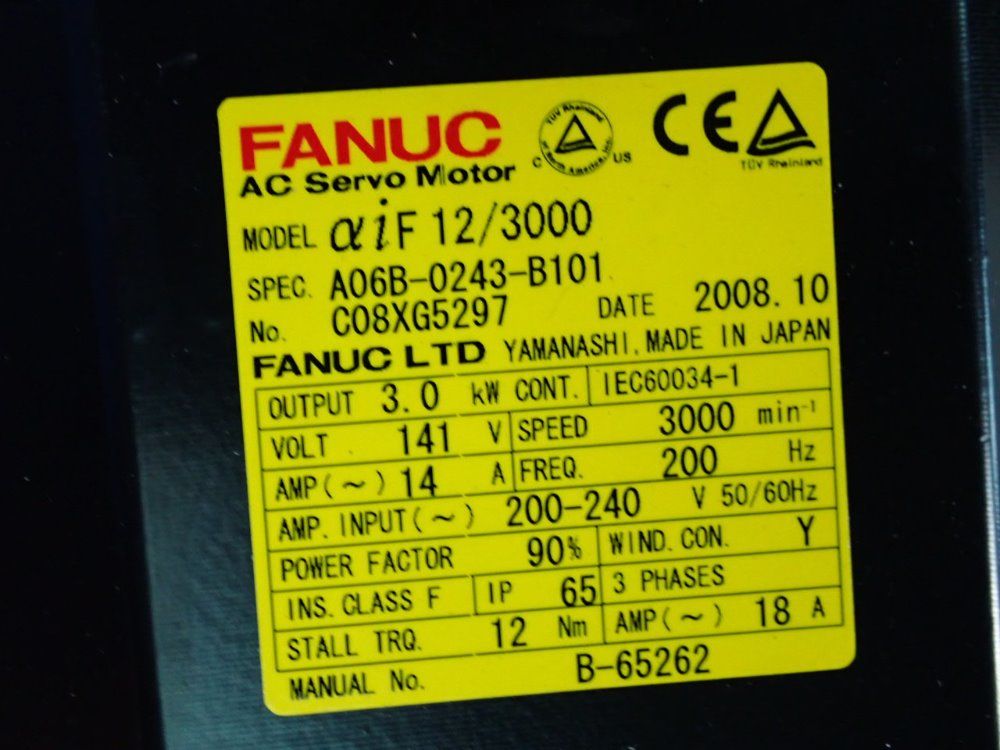 Fanuc 3 Kw Servo Motor - A06b-0243-b101