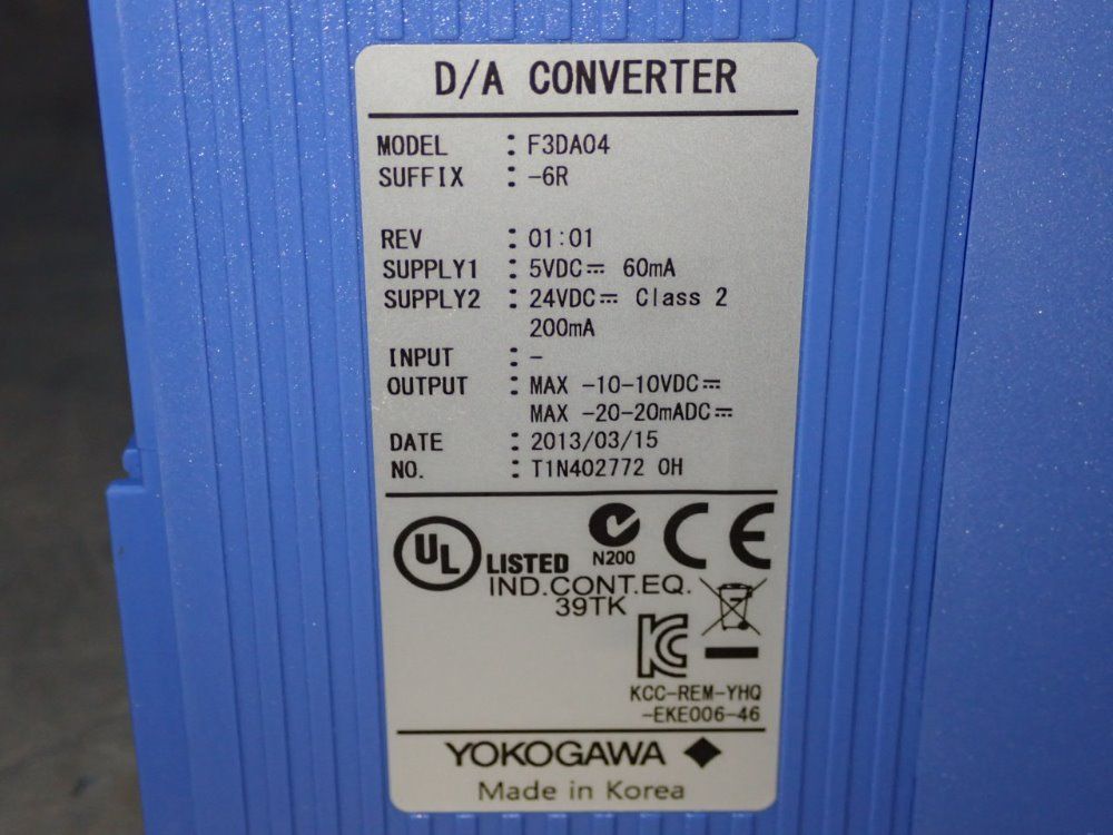 Yokogawa D/a Controller - F3da04