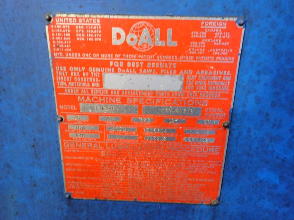 Doall 16" Throat Vertical Band Saw - 3012-u