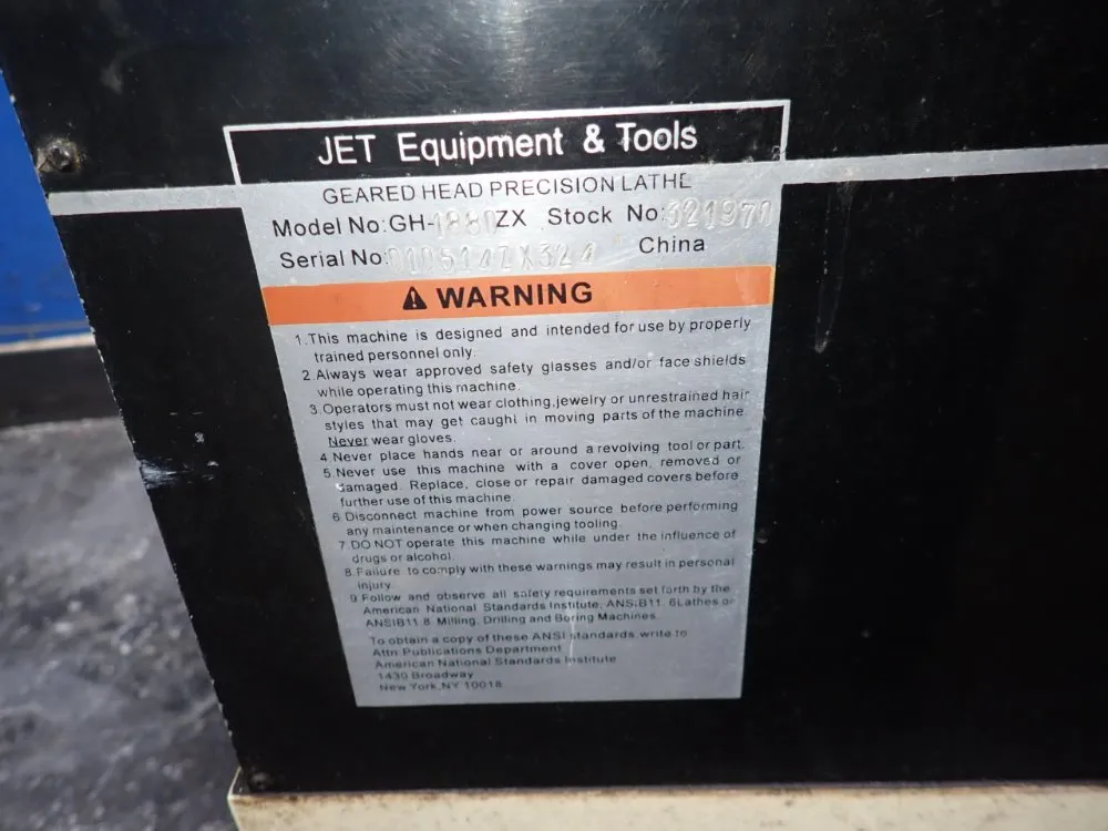 じぃー JET EQUIPMENT & TOOLS GH-1880ZX GAP BED LATHE 80