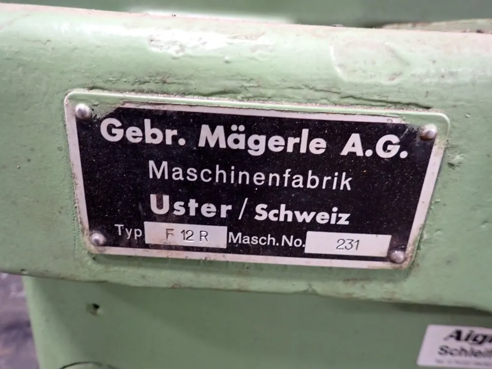 Magerle 47" X 9" Surface Grinder - F 12 R