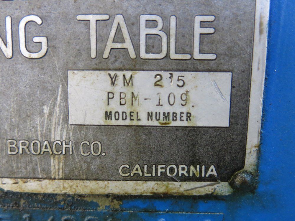 Pioneer Broaching Table