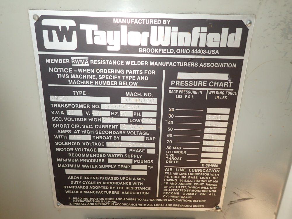Taylor - Winfield Spot Welder