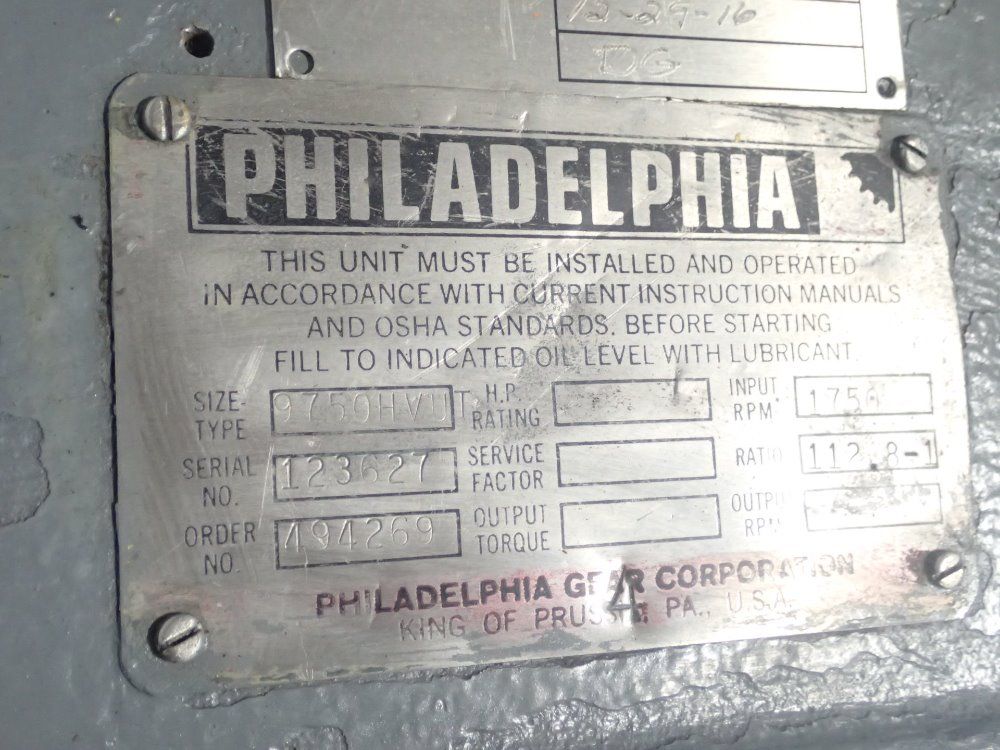 Philadelphia Gear Gear Reducer
