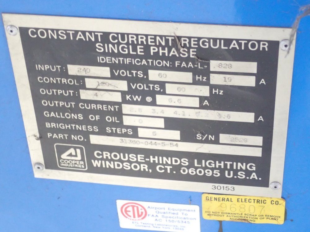 Crouse Hinds Lighting Current Regulator