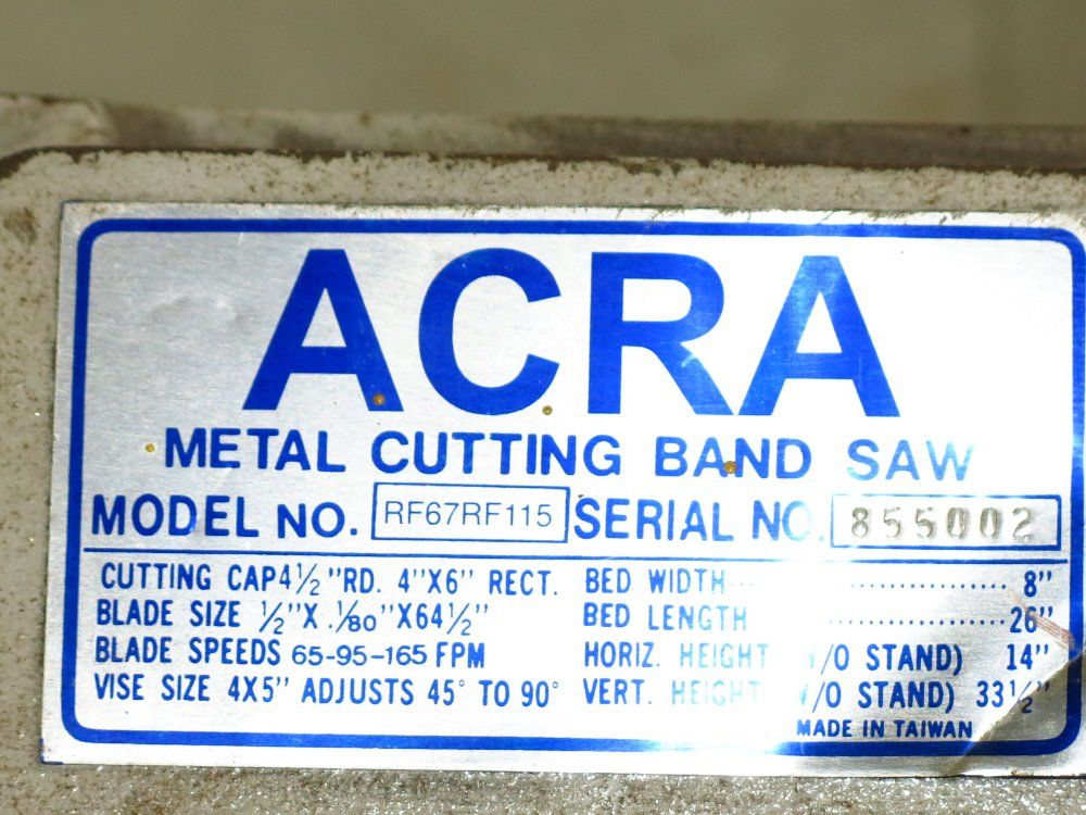 Acra Horizontal Band Saw