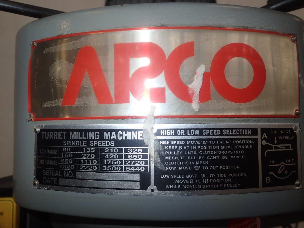 Argo Vertical Turret Mill