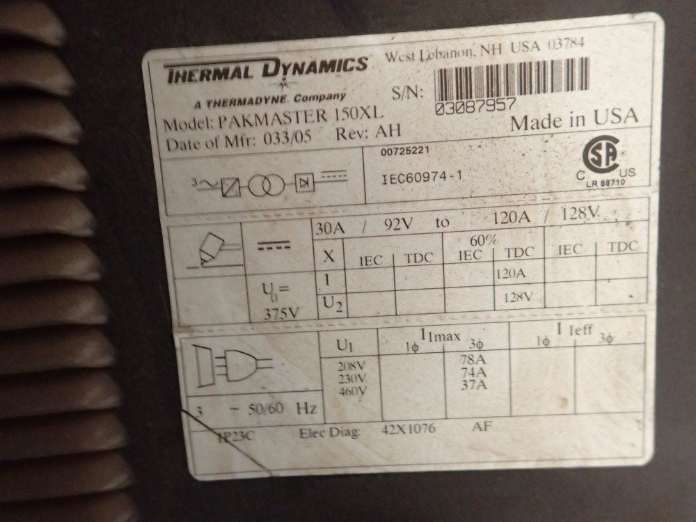 Thermadyne Plasma Cutter